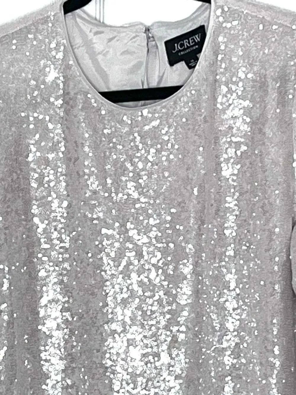 J. Crew Stunning Silver Sequin Shift Dress Size 16 Holiday Party Dress